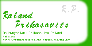 roland prikosovits business card